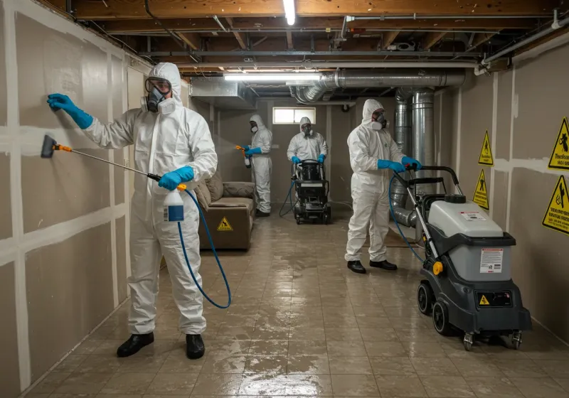 Basement Moisture Removal and Structural Drying process in Del City, OK